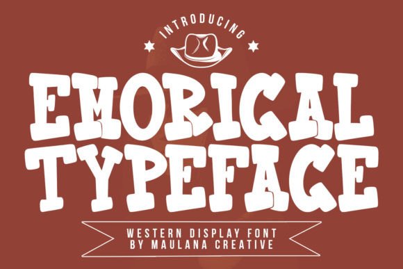 Emorical Font: Bold Western Charm for Handmade Labels