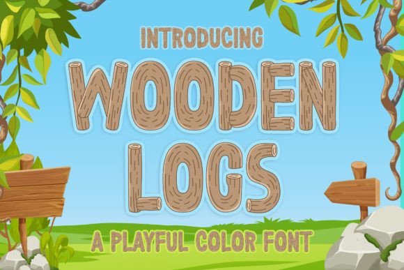 Wooden Logs Font: Playful Display Typography for Web Design